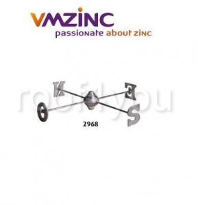 Ornamente de varf 2D - Ornament de varf: flori si puncte cardinale VMZINC, latime 500 mm, Model 2968