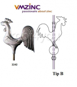 Ornamente de varf 3D - Ornament de varf 3D VMZINC, latime 500 mm,  Model 2242, Asamblare tip B