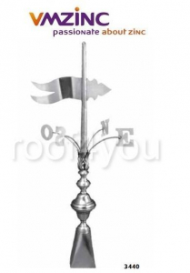 Ornamente de varf 2D - Ornament de varf: compozitii standard VMZINC, inaltime 150 cm, diametru tija Ø 18 mm, latime 40 cm, Model 3440