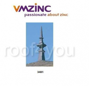 - Ornamente invelitori - Ornament de varf: patrat VMZINC, inaltime 1000 mm, baza 150 x 150 mm, inaltime baza 260 mm, varf 100 x 100 mm, Model 3481