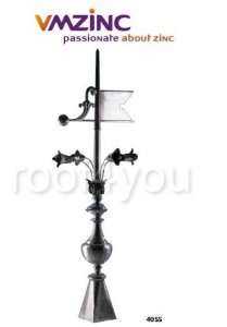 Ornamente de varf 2D - Ornament de varf: compozitii standard VMZINC, inaltime 155 cm, diametru tija Ø 18 mm, latime 55 cm, Model 4055
