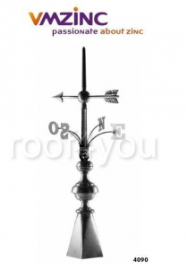 Ornamente de varf 2D - Ornament de varf: compozitii standard VMZINC, inaltime 120 cm, diametru tija Ø 18 mm, latime 40 cm, Model 4090