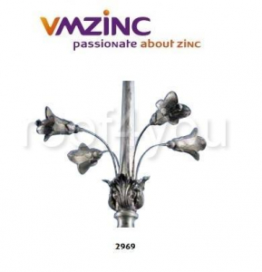 Ornamente de varf 2D - Ornament de varf: flori si puncte cardinale VMZINC, latime 550 mm, Model 2969