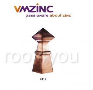 - Ornamente invelitori - Ornament de varf: patrat VMZINC, inaltime 650 mm, baza 220 x 220 mm, inaltime baza 254 mm, varf 130 x 130 mm, Model 4115