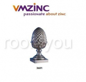 - Ornamente invelitori - Ornament de varf: pinacluVMZINC, inaltime 40 cm, baza 150 x 150 mm, inaltime baza 50 mm, Model 3601