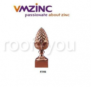 - Ornamente invelitori - Ornament de varf: pinacluVMZINC, inaltime 60 cm, baza 200 x 200 mm, inaltime baza 80 mm, Model 4146