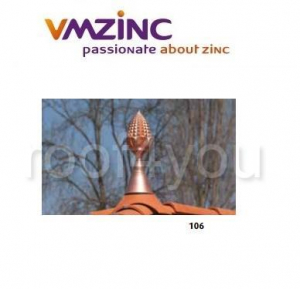 - Ornamente invelitori - Ornament de varf VMZINC, inaltime 500 mm, diametru Ø 175 mm, Model 106
