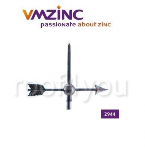 Ornamente de varf 2D - Ornament de varf: sageti si steaguri standard VMZINC, inaltime 500 mm, Model 2944