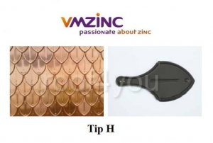 SOLZI - Sindrile VMZINC, Zinc: 320006489, inaltime 330 mm, latime 180 mm, 44 piese/m² , Tip H
