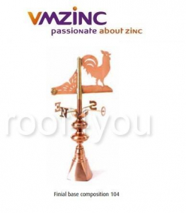 - Ornamente invelitori - Ornament de varf VMZINC, inaltime 750 mm, Model 104