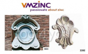 Bull's eye - Ornament lucarna standard "bull's eyes" VMZINC, golul de fereastra 0.9 x 0.6 m,  inaltime 1.48 m, latime 1.16 m, Model 3024