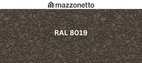 - Tabla din otel prevopsit - Otel DX51 STUCCO, RAL 8019, rola 1250mm, 0.55mm, 25/17 microni polyester