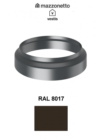- Jgheaburi si burlane din aluminiu prevopsit - Conector burlan-canalizare Ø120, Aluminiu Mazzonetto Vestis, RAL 8017