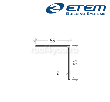 - Structuri fatade ventilate - Profil aluminiu " L", 55 x 55 x 2 mm, Etem