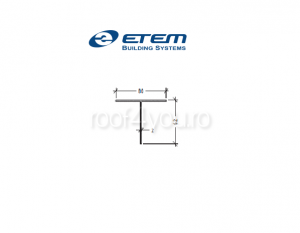 - Structuri fatade ventilate - Profil aluminiu "T", 80 x 62 x 2 mm, Etem
