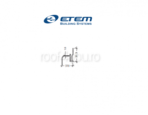 - Structuri fatade ventilate - Profil orizontal, 37,8x37.3mm, Etem