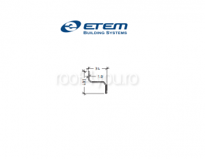 - Structuri fatade ventilate - Profil orizontal, 49.1x34mm, Etem