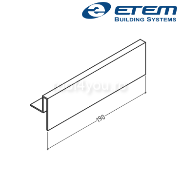 - Structuri fatade ventilate - Profil suport, 190 x 40 mm, Etem