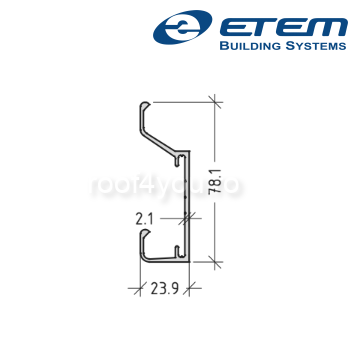 - Structuri fatade ventilate - Profil suport, 78 x 24 x 2.1 mm, Etem