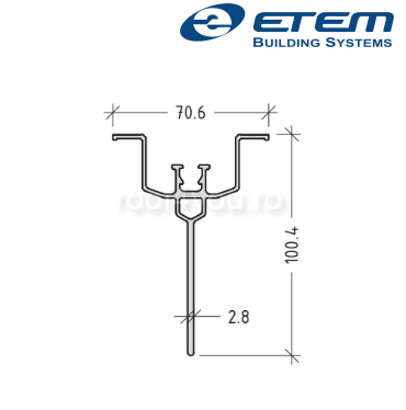 - Structuri fatade ventilate - Profil sustinere, 100 х 71 х 2.8mm, Etem
