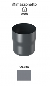 - Jgheaburi si burlane din aluminiu prevopsit - Reductie burlan Ø100, Aluminiu Mazzonetto Vestis, RAL 7037 - 3D