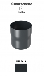 - Jgheaburi si burlane din aluminiu prevopsit - Reductie burlan Ø80, Aluminiu Mazzonetto Vestis, RAL 7016 - 3D