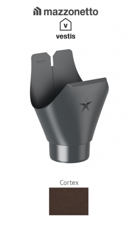 - Jgheaburi si burlane din aluminiu prevopsit - Racord jgheab-burlan semicircular Ø125, Aluminiu Mazzonetto Vestis RAL CORTEX