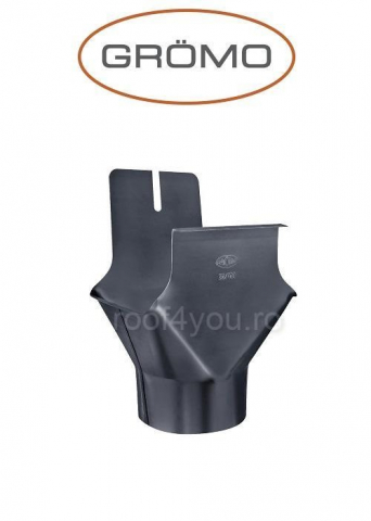 - Jgheaburi si burlane din titan zinc prepatinat - Racord jgheab rectangular 400mm, Aluminiu GROMO, RAL 7016