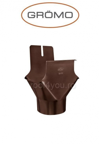 - Jgheaburi si burlane din aluminiu prevopsit - Racord jgheab rectangular 400mm, Aluminiu GROMO, RAL Testa Di Moro