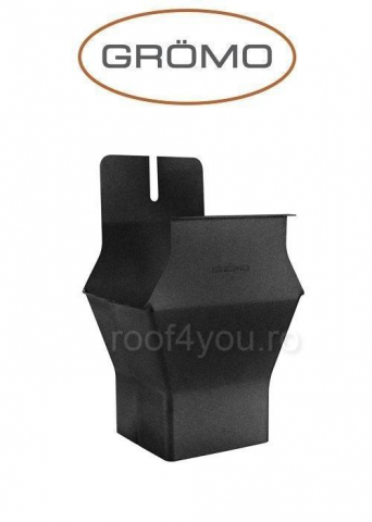 - Jgheaburi si burlane din aluminiu prevopsit - Racord rectangular 250mm, Aluminiu GROMO, Ral 9005