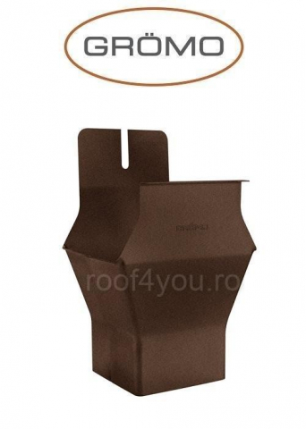 - Jgheaburi si burlane din aluminiu prevopsit - Racord rectangular 250mm, Aluminiu GROMO, Ral Testa Di Moro