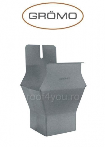 Aluminiu prevopsit - Racord rectangular 250mm, Aluminiu GROMO, Ral 7005