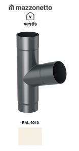- Jgheaburi si burlane din aluminiu prevopsit - Ramificatie burlan semicircular 72° Ø100, Aluminiu Mazzonetto Vestis, RAL 9010