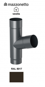 - Jgheaburi si burlane din aluminiu prevopsit - Ramificatie burlan semicircular 72° Ø120, Aluminiu Mazzonetto Vestis, RAL 8017