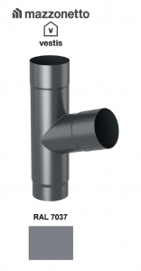 - Jgheaburi si burlane din aluminiu prevopsit - Ramificatie burlan semicircular 72° Ø80, Aluminiu Mazzonetto Vestis, RAL 7037