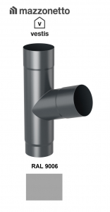 - Jgheaburi si burlane din aluminiu prevopsit - Ramificatie burlan semicircular 72° Ø80, Aluminiu Mazzonetto Vestis, RAL 9006