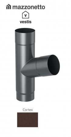 - Jgheaburi si burlane din aluminiu prevopsit - Ramificatie burlan semicircular 72° Ø100, Aluminiu Mazzonetto Vestis, RAL CORTEX