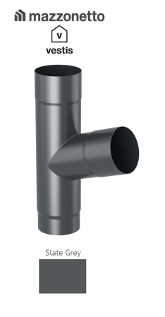 Aluminiu prevopsit - Ramificatie burlan semicircular 72° Ø100, Aluminiu Mazzonetto Vestis, RAL SLATE GREY