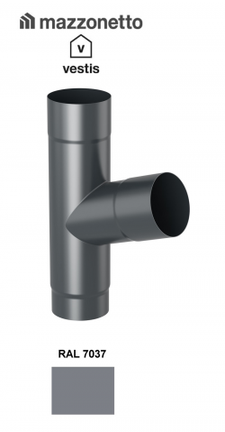 - Jgheaburi si burlane din aluminiu prevopsit - Ramificatie burlan semicircular 72° Ø100, Aluminiu Mazzonetto Vestis, RAL 7016 - 3D
