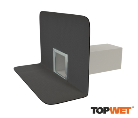 Receptori - Receptor de colt (gargui) TOPWET, cu sectiune rectangulara si flansa din membrana EPDM