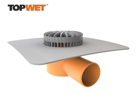 Receptori - Receptor terasa TOPWET cu flansa din membrana EPDM, cos de protectie si iesire orizontala