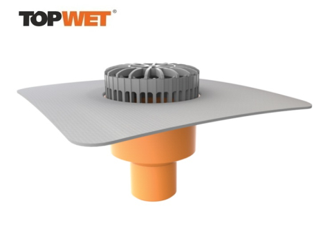 Receptori - Receptor terasa TOPWET cu flansa din membrana EPDM, cos de protectie si iesire verticala