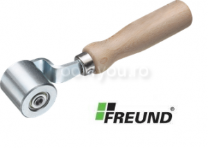 Totul pentru lipit membrane - Rola presoare pentru lipirea canturilor metalica maner lemn 60 mm Freund