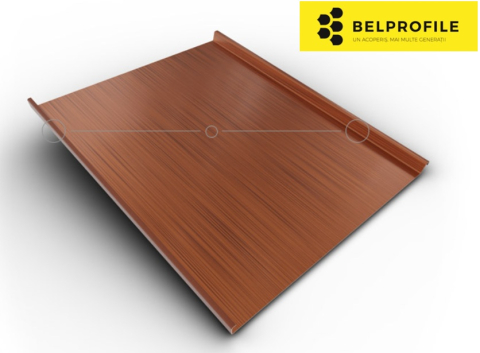 - Tabla din otel prevopsit - Rulou otel, Hairline Copper, finisaj Printech, 0.60 mm