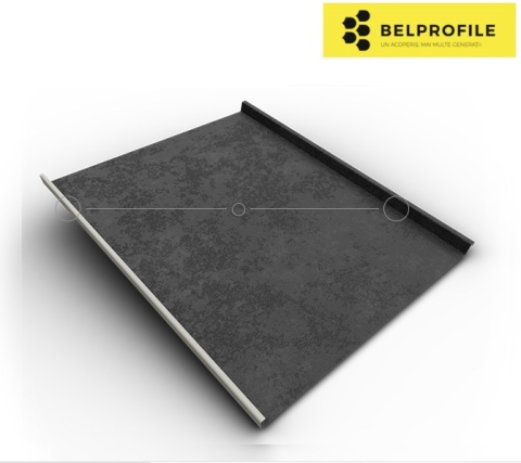 - Tabla din otel prevopsit - Rulou otel, Metal Gray, finisaj Printech, 0.5 mm