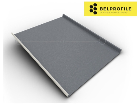 - Tabla din otel prevopsit - Rulou otel, RAL 7024, finisaj Big Stone, 0.5 mm