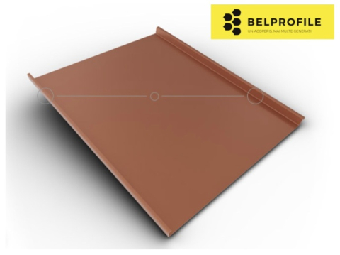 - Tabla din otel prevopsit - Rulou otel, RAL 8004, finisaj SandShape mat, 0.5 mm