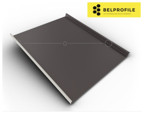 - Tabla din otel prevopsit - Rulou otel, RAL 8019, finisaj Big Stone, 0.5 mm