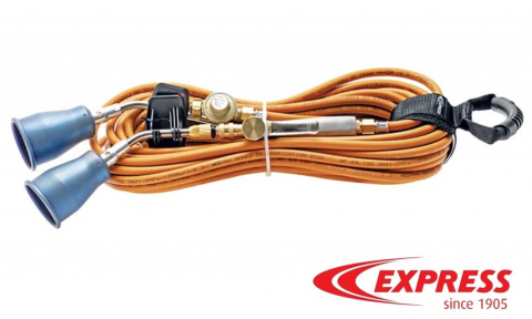 Set torță pe gaz Titan’ Express cu 2 arzătoare 150 kW și furtun 20 m [1]