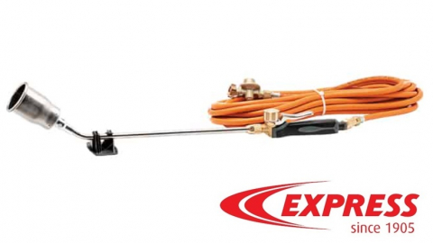 - Arzatoare pe gaz - Set torță pentru acoperiș Express inox – arzător 100S + gât L400, mâner 620CR, furtun 10 m și reductor